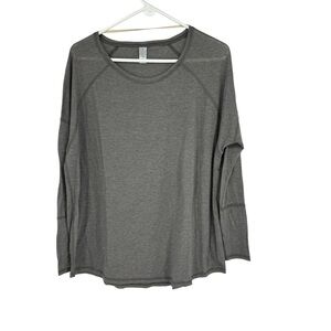 *Women’s Alternative Size M/L Gray Lightweight Semi Sheer Long Sleeve T-Shirt